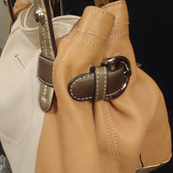 B Makowsky Pastel Leather Satchel Shoulder Bag NEW